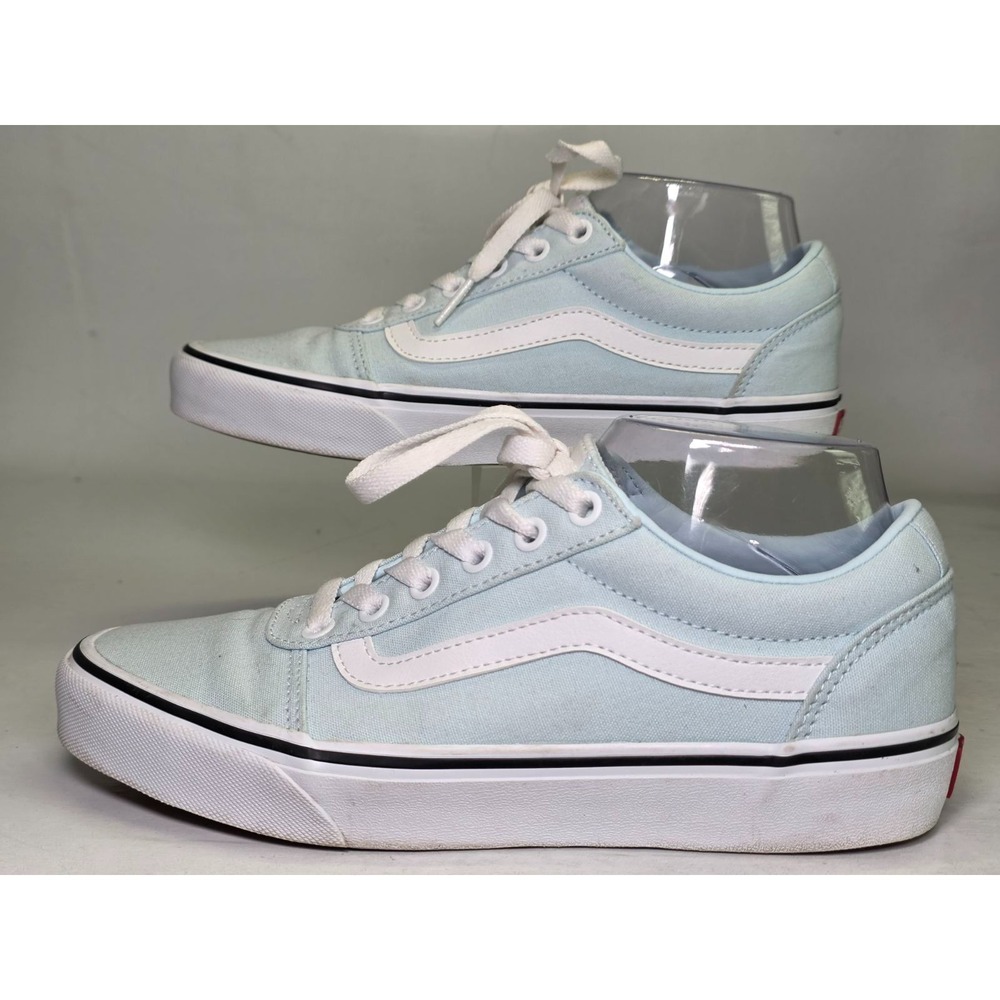 Vans Old Skool Women's Sneakers Size 8.5 Blue White Canvas Skate Low Top Shoes